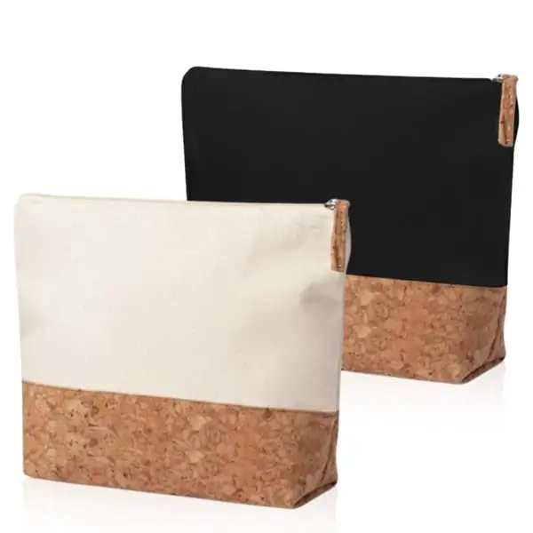 תיק כלי רחצה קנבס בשילוב שעם