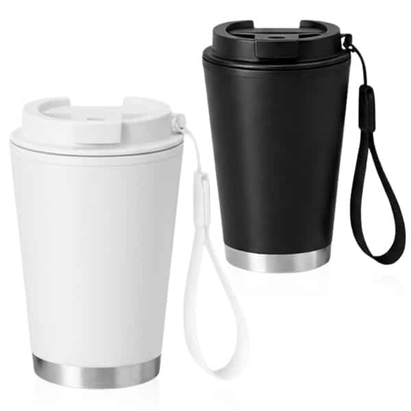 כוס טרמית עם רצועת בד