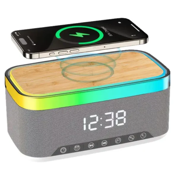 רמקול משולב שעון ומטען אלחוטי