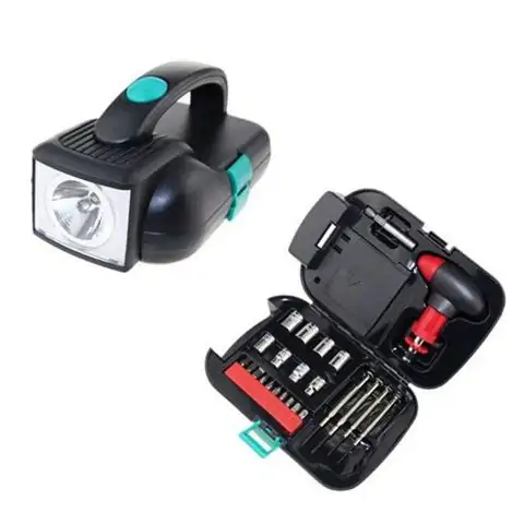 סט מברגים ופנס