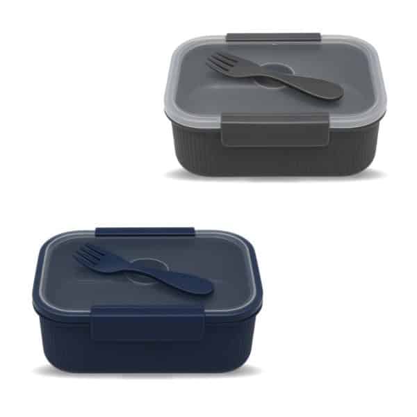 קופסת אוכל מחולקת עם מזלג-כפית