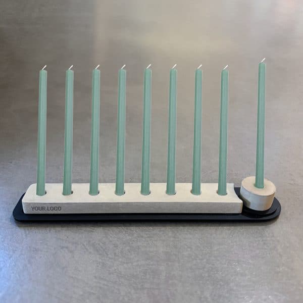 מארז חנוכיה בטון פרספקס +מבחנת גפרורים